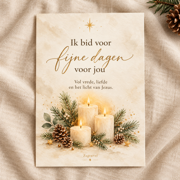 Kerstkaart Ik bid fijne dagen voor jou