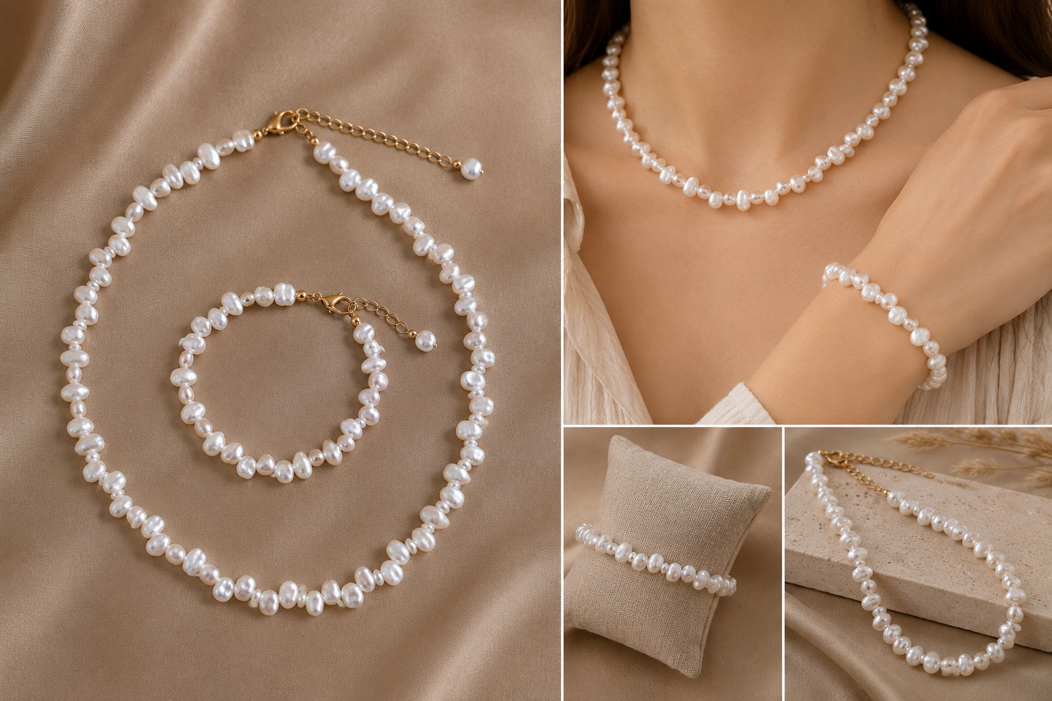 Parelset Ketting & Armband