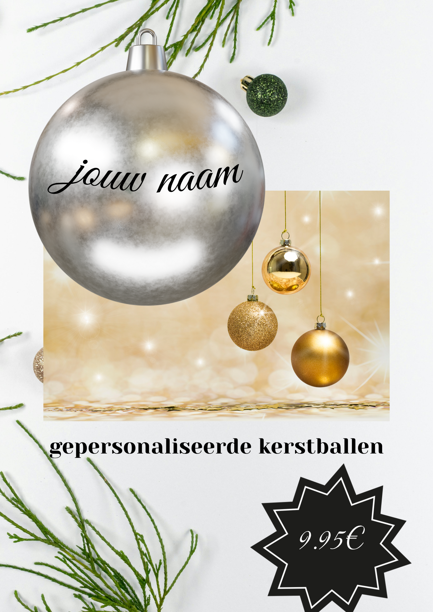 bestel uw gepersonaliseerde kerstbal voor de feestdagen  keuze uit 5 kleuren , trendy geschenkje