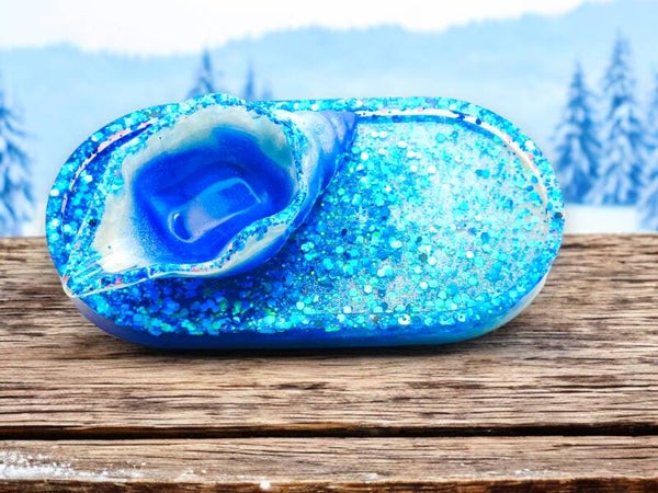 Vide-poche Coquillage d'Hiver en résine époxy