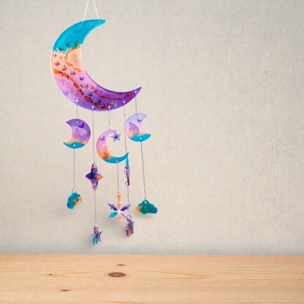 Suspension Lunaire Féerique en résine époxy