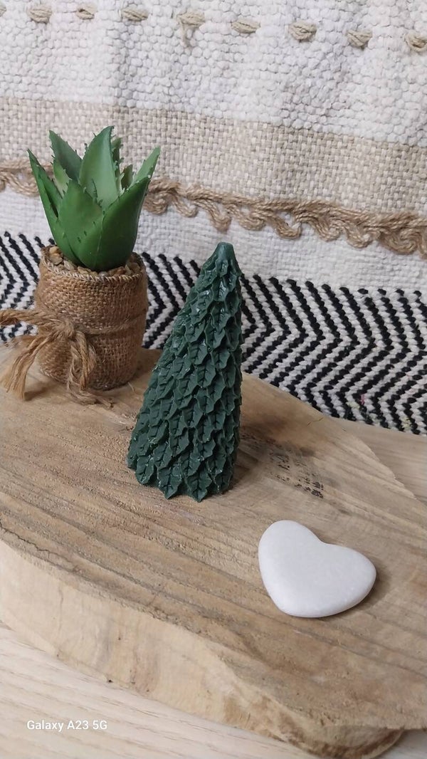 Bougies sapins feuilles de houx