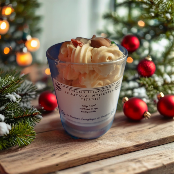 Bougie parfumée lithothérapie Cocon Chocolat