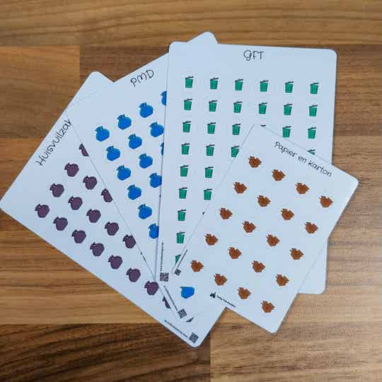 Set: Papier en Karton, Huisvuil, PMD, GFT