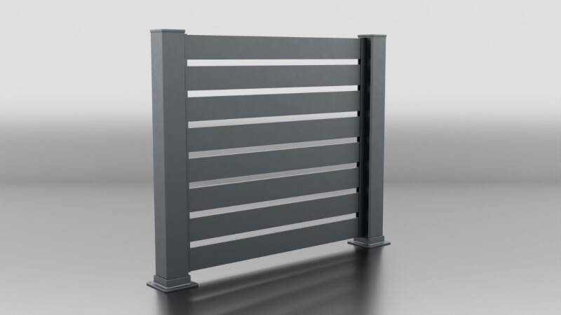 Model 5, ALU dvoriščna ograja, letev 100x20mm