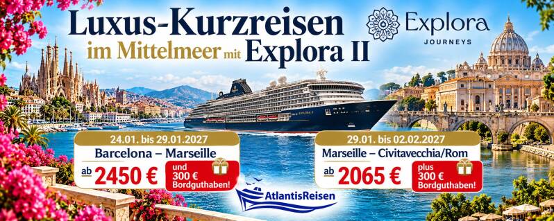 Luxuskreuzfahrten Explora  | www.explora-online.de