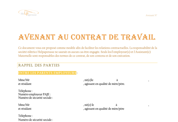 AVENANT OU REFUS D'AVENANT