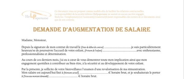 Modèle de Lettre : Demande d'Augmentation de Salaire