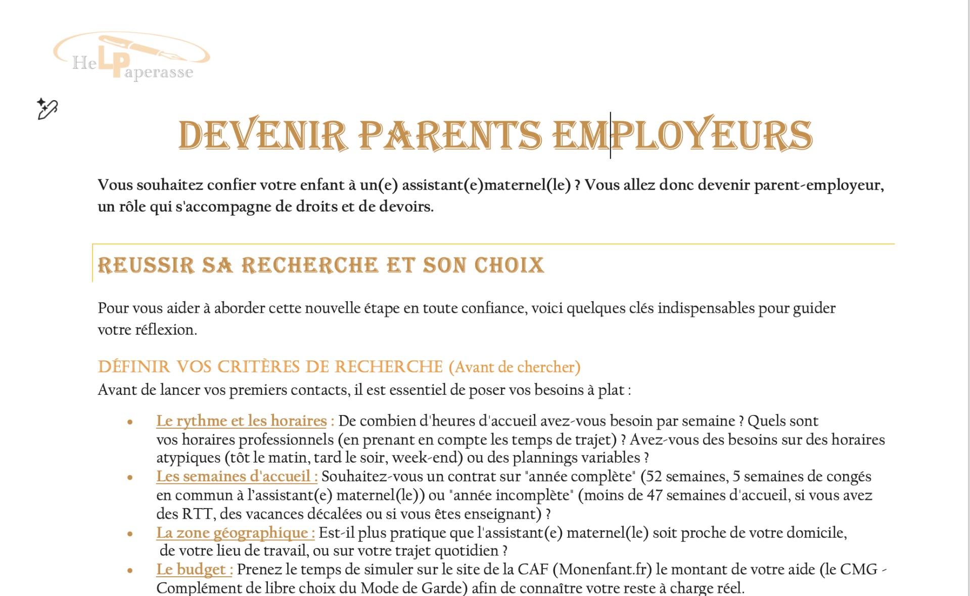 Devenir Parent-Employeur en toute sérénité