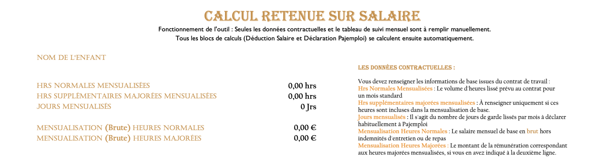 Calcul de Retenue sur Salaire en cas d'absence