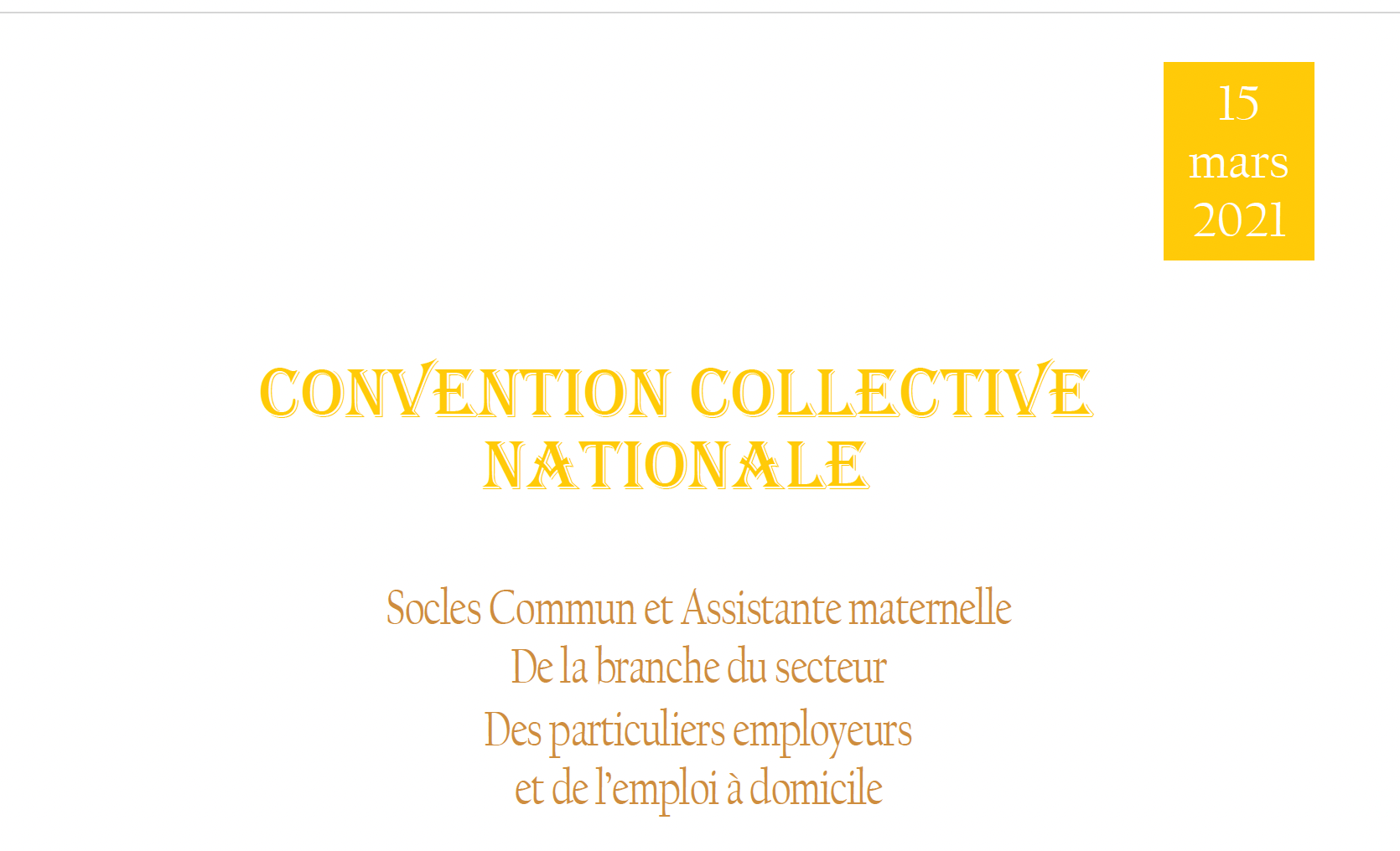 Convention Collective Nationale des Particuliers Employeurs