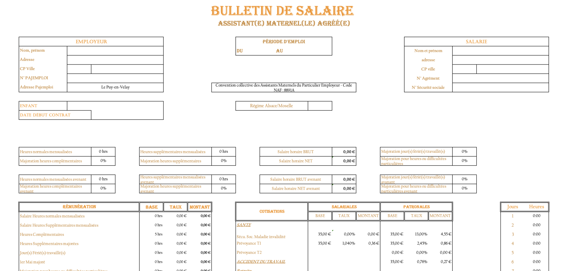 Modèle de Bulletin de Salaire