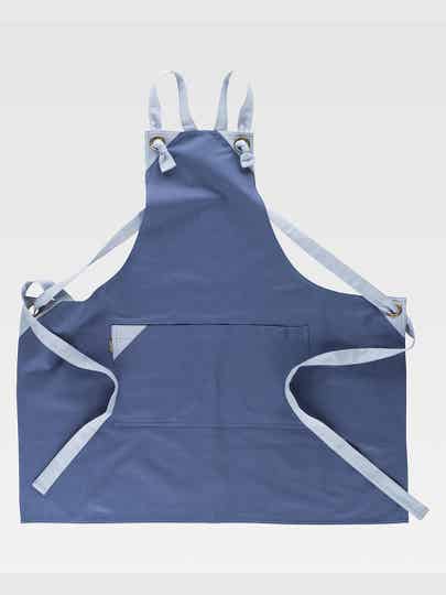 GREMBIULE CON PETTORINA BICOLORE TESSUTO ANTIMACCHIA