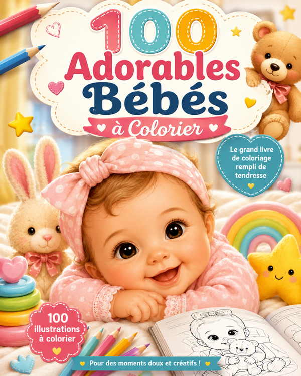 100 adorables bébés à colorier