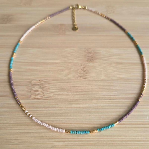Green & Nudes Necklace Gold
