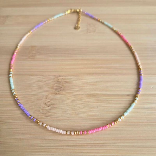 Pretty Pastel Necklace Gold