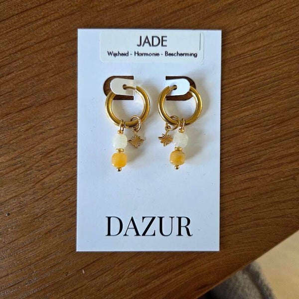 Sunny Pop Jade Hoops Gold