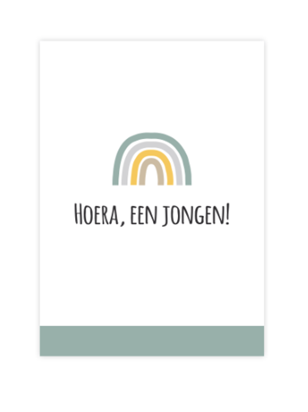 Ansichtkaart - Hoera, een jongen