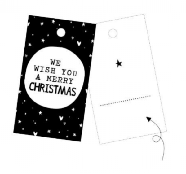 Cadeaulabel Kerst- We wish you a merry christmas
