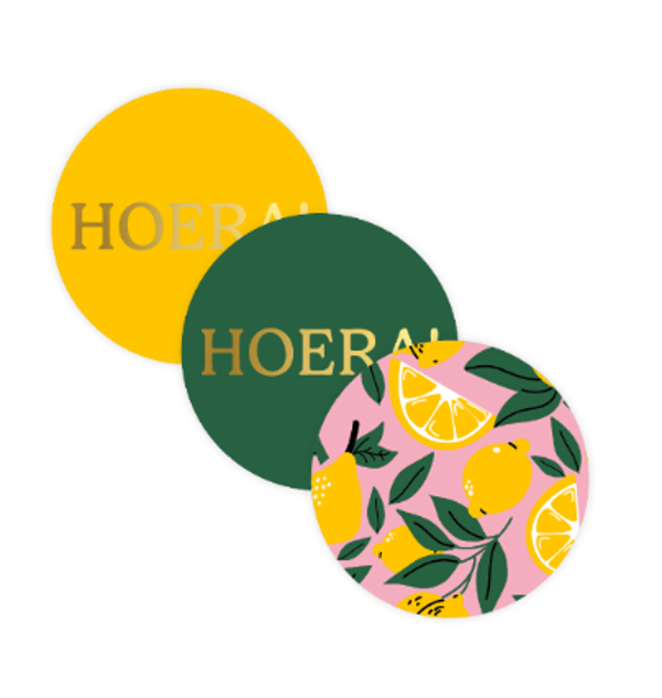 Stickers - Hoera en citroenen