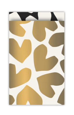 Cadeauzakjes M- Hart Goud/ Zwart/ Wit