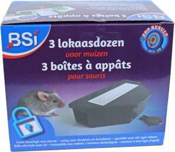BSI 3 Lokaasdozen voor muizen met sleutel