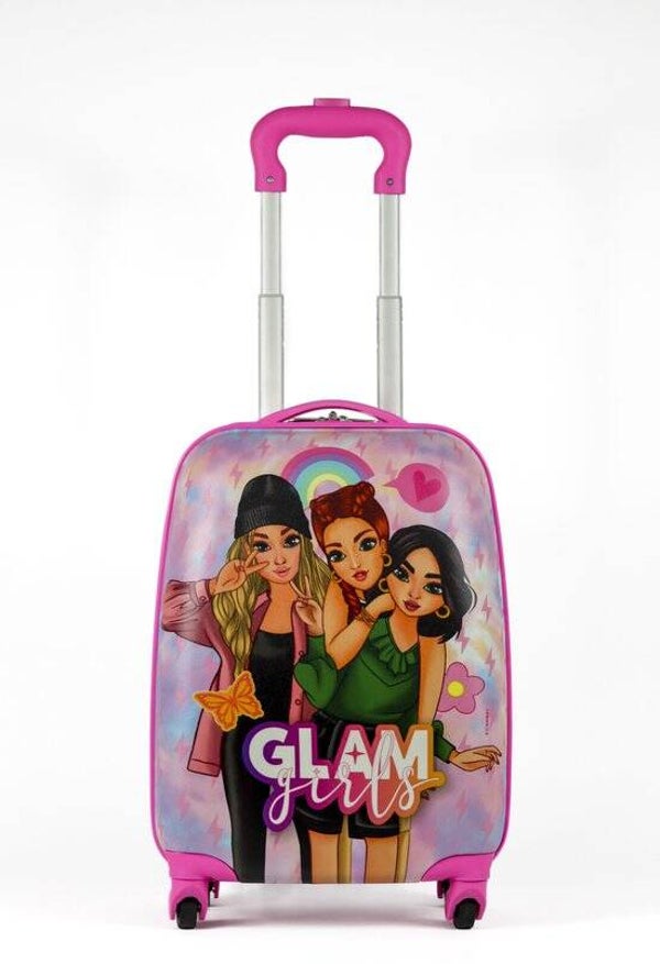 Koffer Glam Girls op wieltjes roze 48 cm