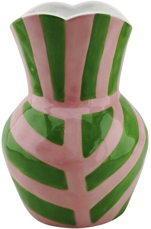 Housevitamin vaas Stripes groen/roze 22 cm