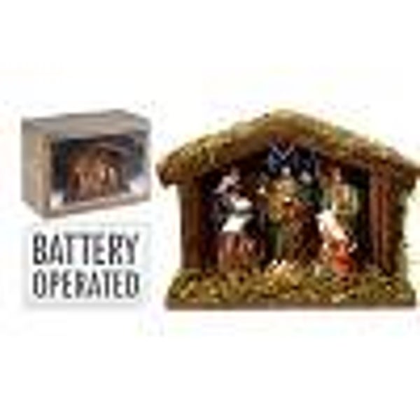 Kerststal met 6 figuren