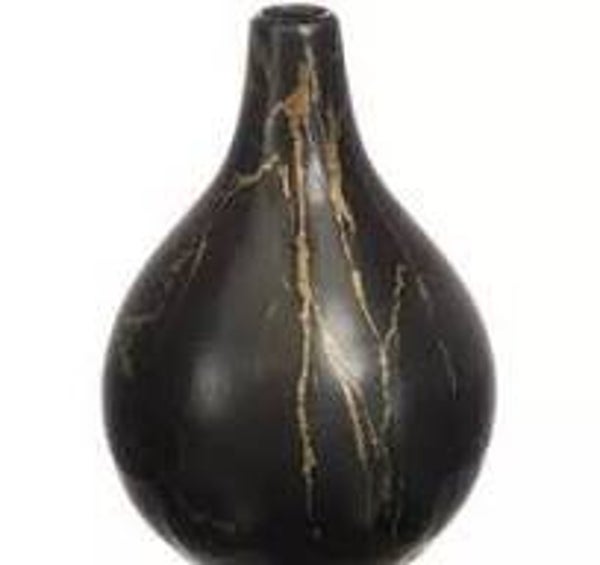 Vaas Dazzle Marble zwart/goudkleurig 18 cm