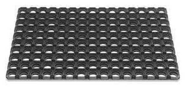 Rubbermat Ring Domino Zwart - Deurmat - 40x60 cm