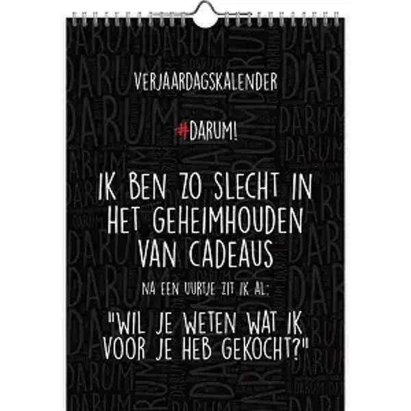 Darum Verjaardagskalender A4 formaat