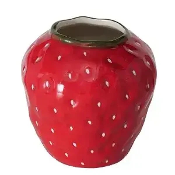 Boltze Home Vaas Aardbei dolomiet dia. 28x24x24cm handgemaakt
