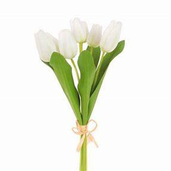 Real Touch Lisse tulip bundle Sally x7 cream 30cm