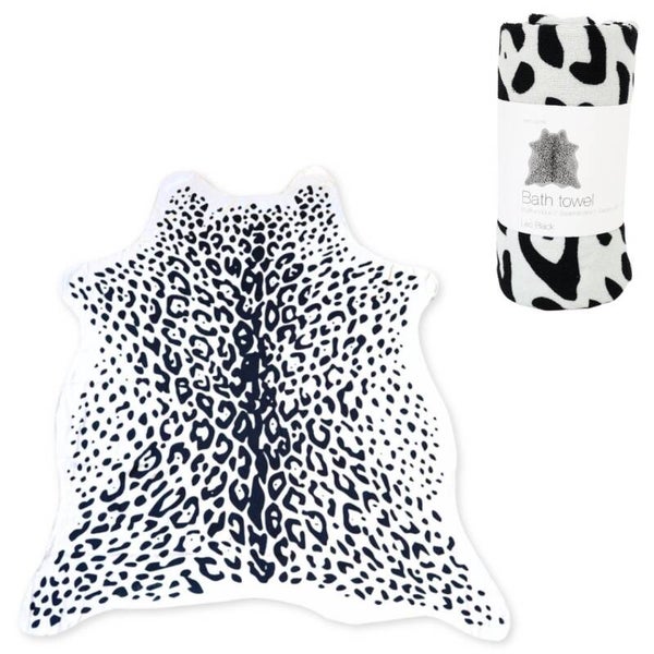 Badhanddoek luipaard zwart/wit 150 cm