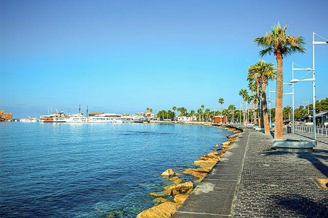The historic Paphos Castle on the beautiful harbor, an ideal sightseeing stop for your private day trip transfer.