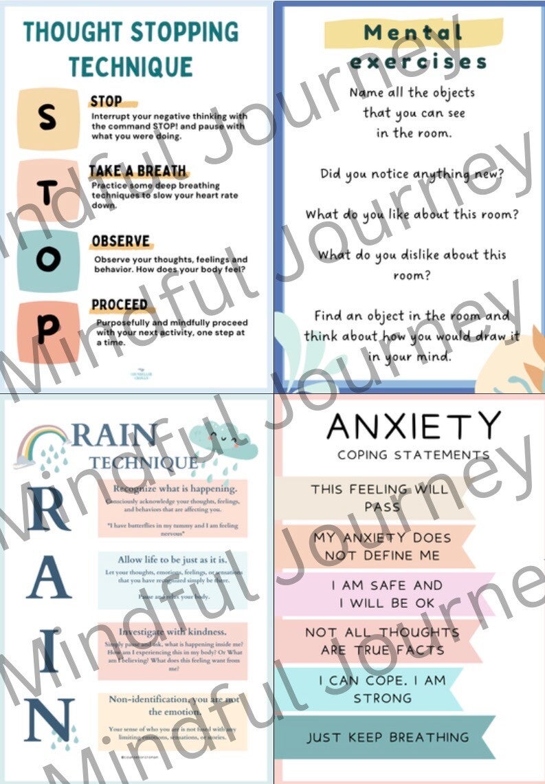 Anxiety coping skill cards