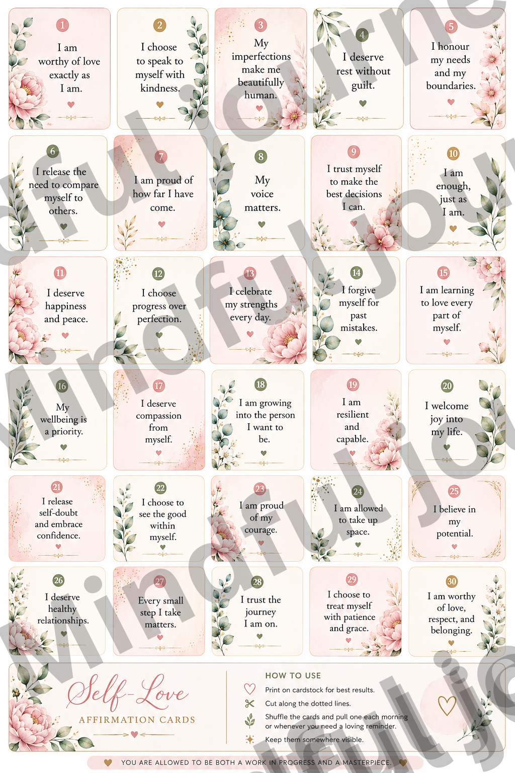 Self Love 30 Days Of Affirmations