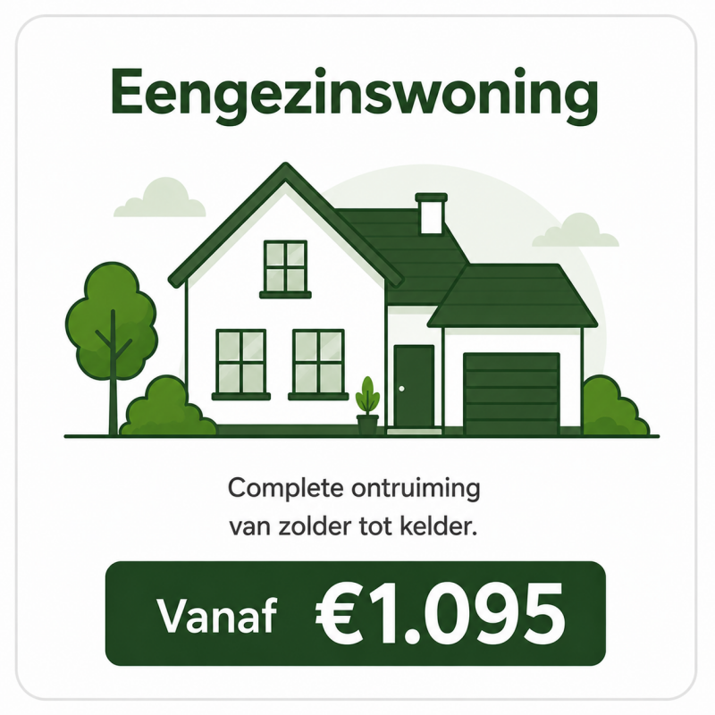 Ontruiming van een eengezinswoning door Net & Leeg Ontruiming