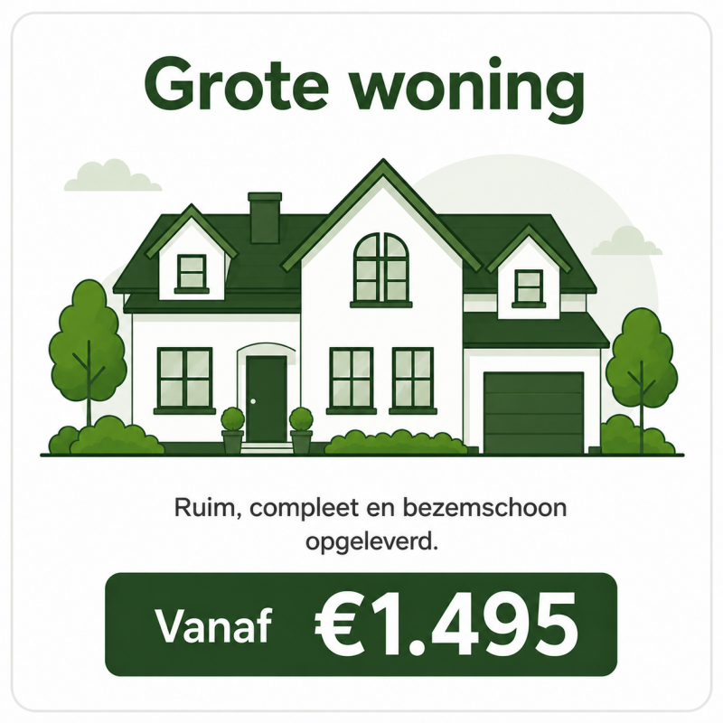 Ontruiming van een grote woning door Net & Leeg Ontruiming