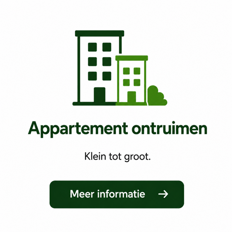Professionele ontruiming van een appartement door Net & Leeg Ontruiming