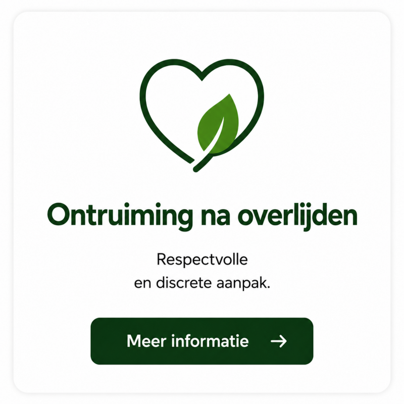 Professionele woningontruiming na overlijden door Net & Leeg Ontruiming