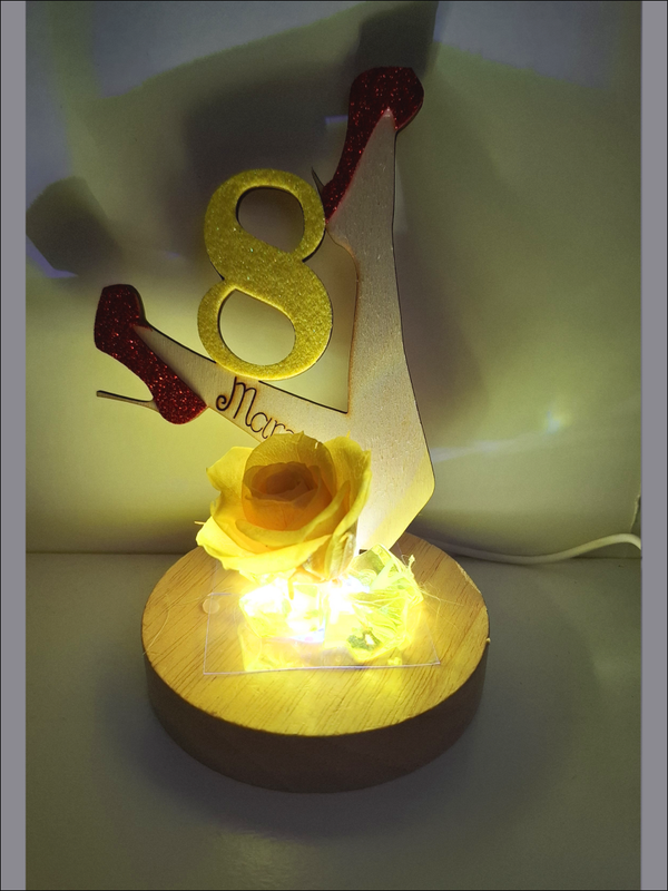 Gambe di Donna Led con Rosa Stabilizzata