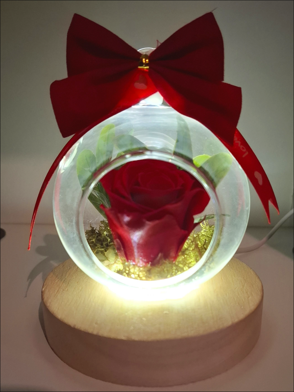 Lampada Boule con rosa Stabilizzata