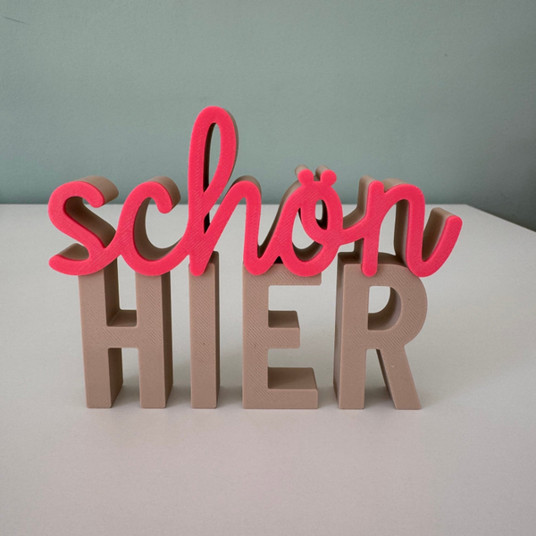 Schriftzug Schön Hier