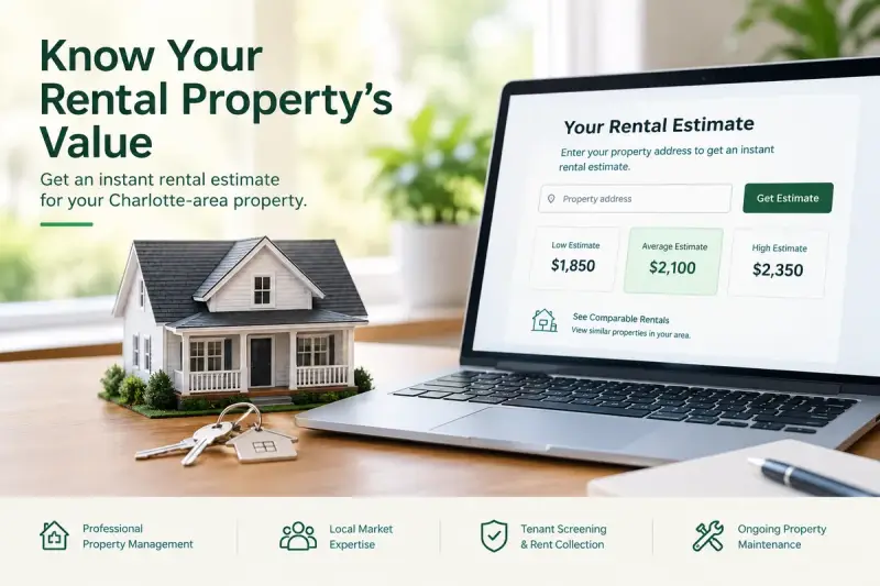 Picture of a computer showing a rental estimate