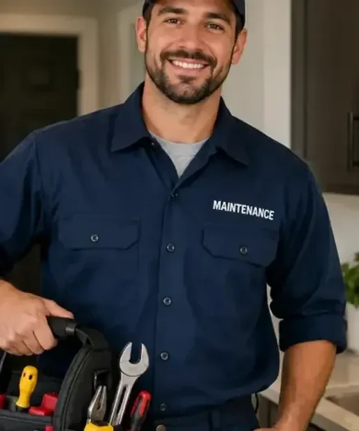 Picture of a Maintenance  man holding tools
