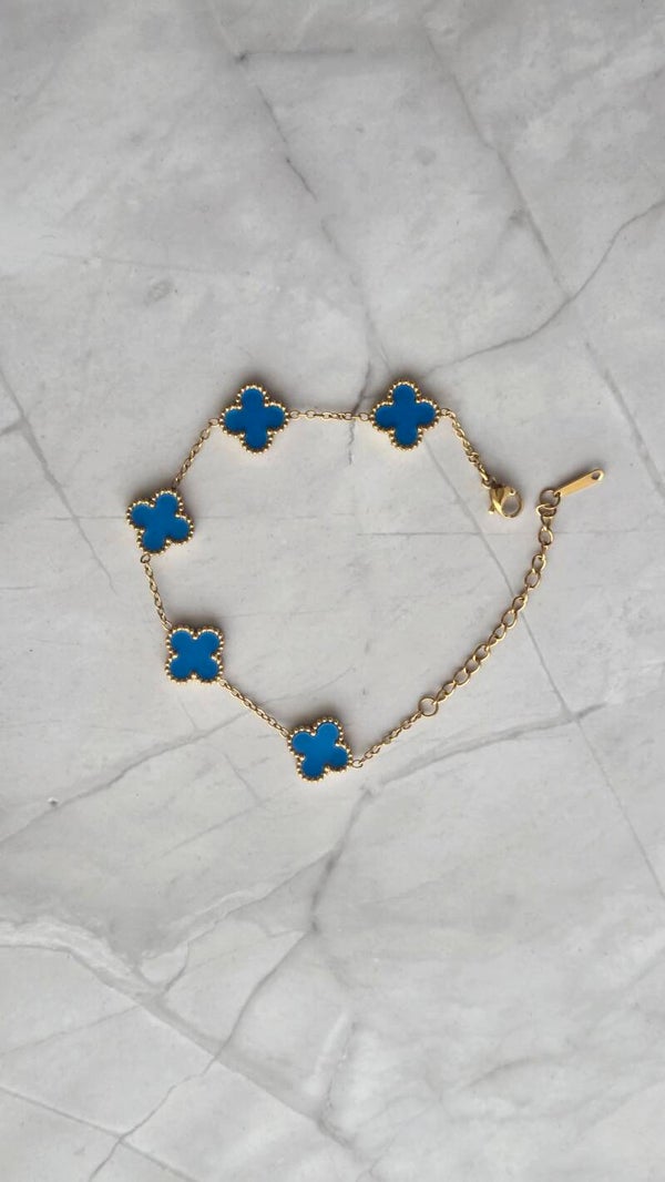 Klaver armband Blauw