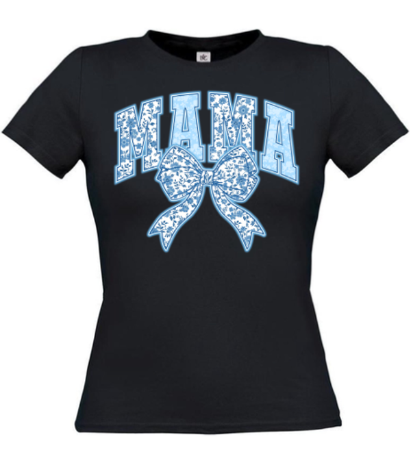 Mama Blue Floral Bow