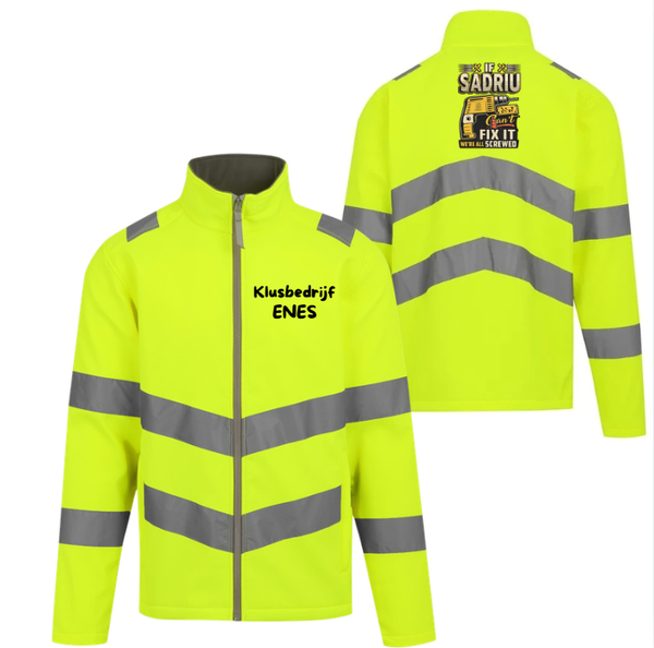 Klusbedrijf Enes softshell jas met reflectie